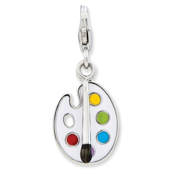 Sterling Silver 3-d Enameled Garden Trowel W/lobster Clasp Charm Sterling Silver 3-d Enameled Garden Trowel W/lobster Clasp Charm